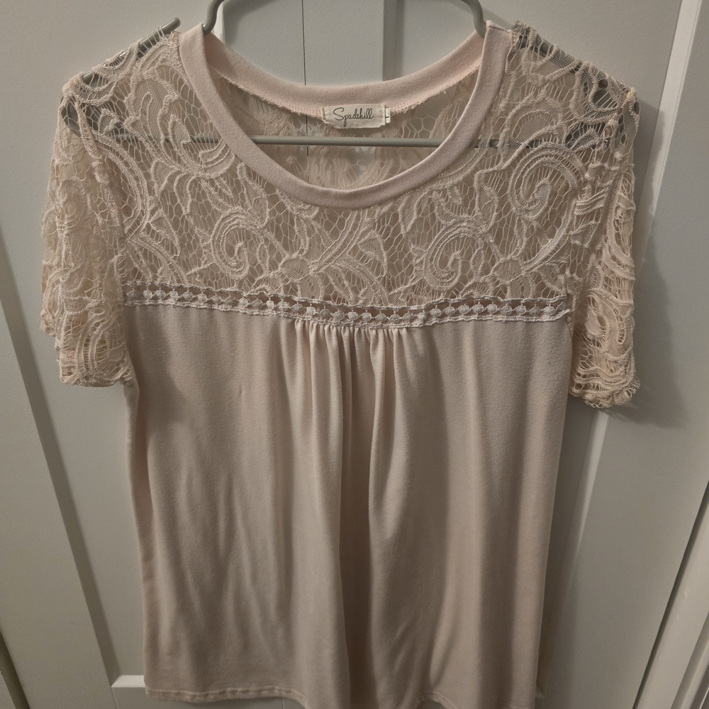 Spadehill Blush Lace Blouse Size L